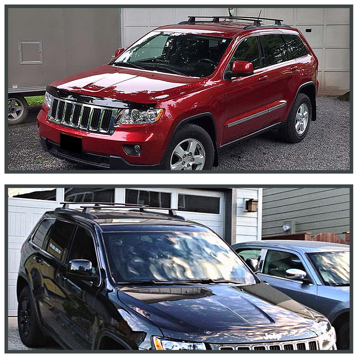 For 2011 2018 Jeep Grand Cherokee Black Front Rear Roof Top Rack Cross Bar Ebay