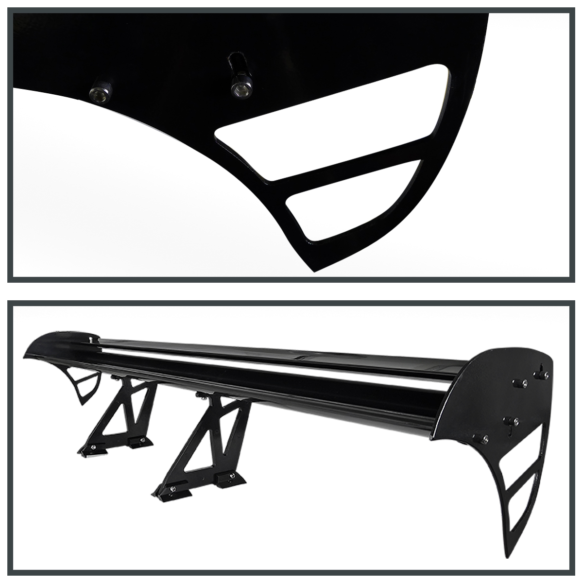 Universal Black Aluminum Adjustable GT Double Deck F1 Style