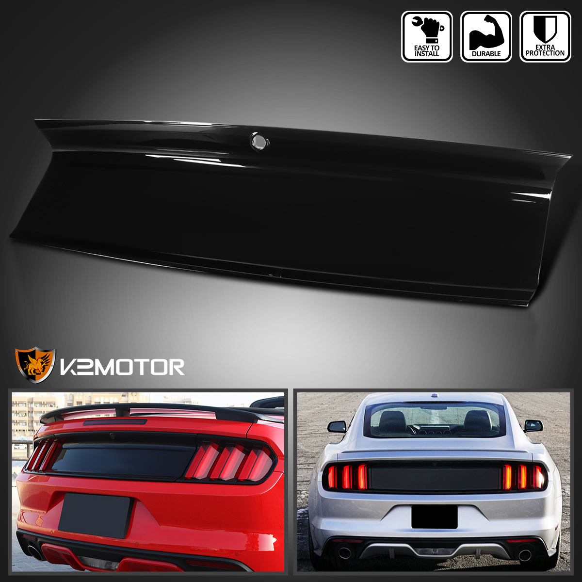 For 20152020 Ford Mustang GT Gloss Black Rear Trunk Decklid Panel Trim