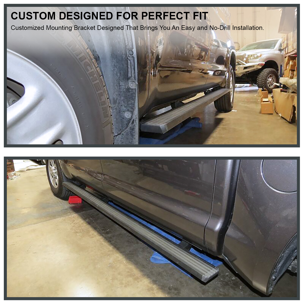 Side Step Nerf Bars Running Boards For 2007-2021 Toyota Tundra Crew Max – Black Steel
