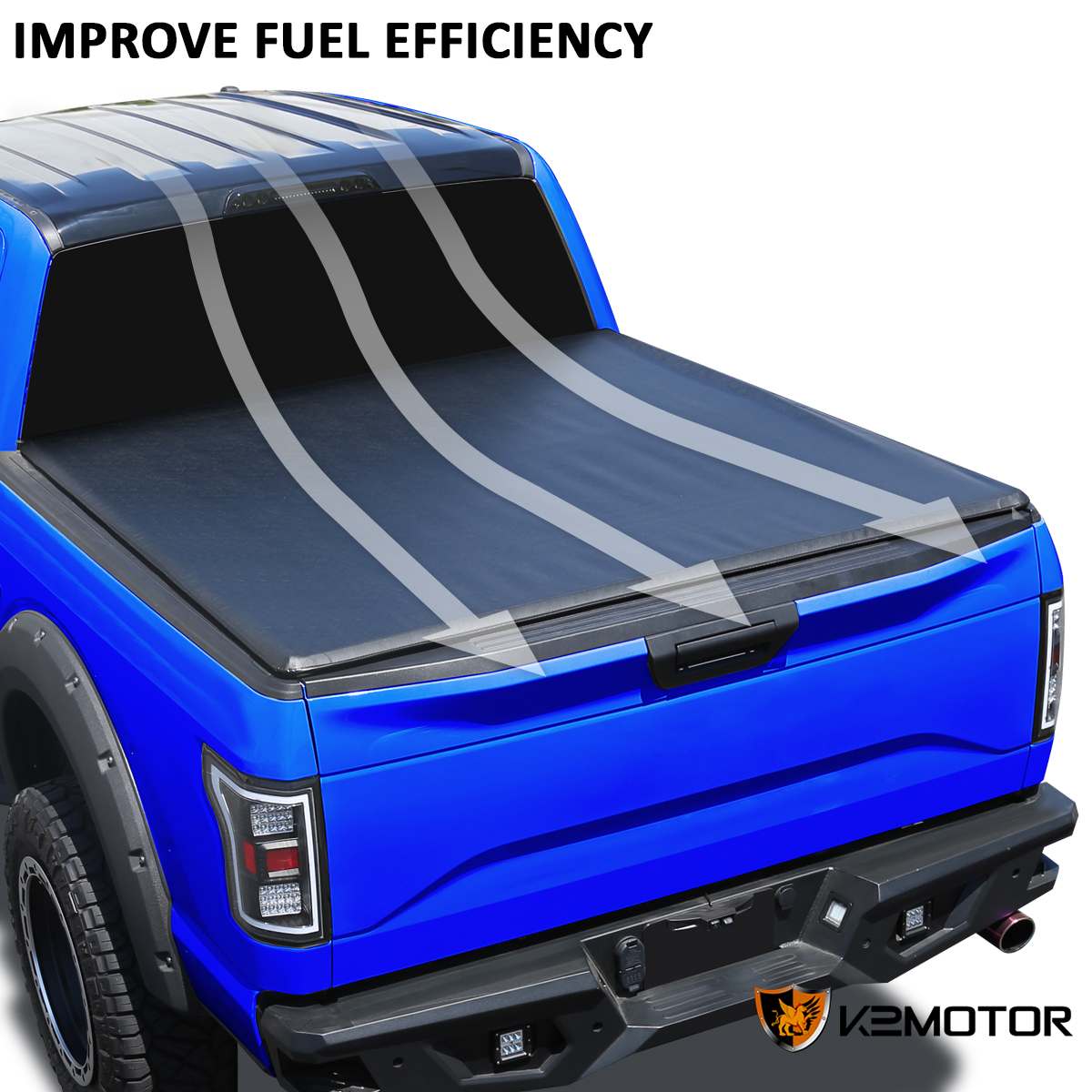 TOPSUN 6.5FT Soft Roll-Up Tonneau Cover For Ford F-150 2015-2024 – Clamp-On, Waterproof