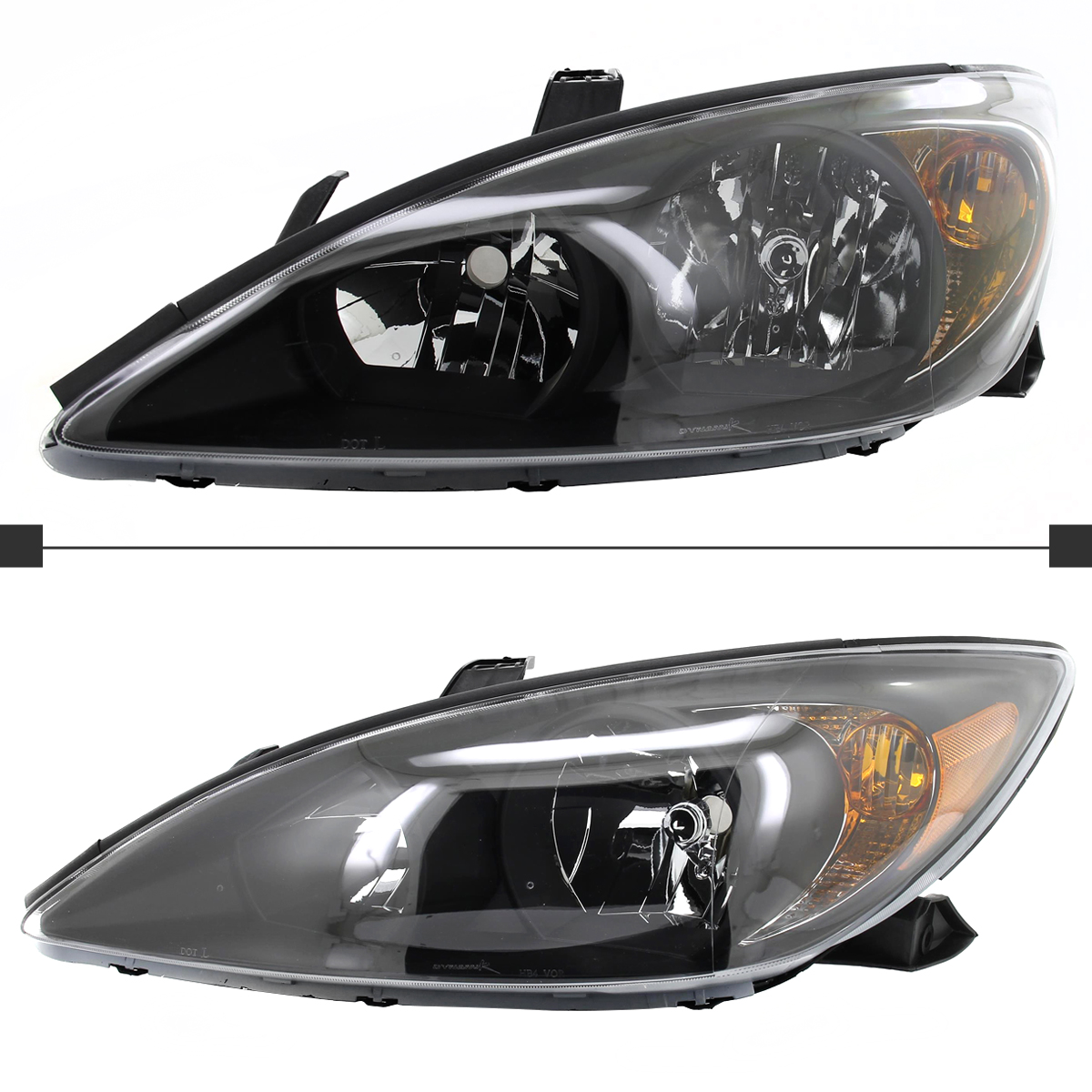 Black For 2002 2003 2004 Toyota Camry Headlights Parking Lamps Left+Right Pair | eBay