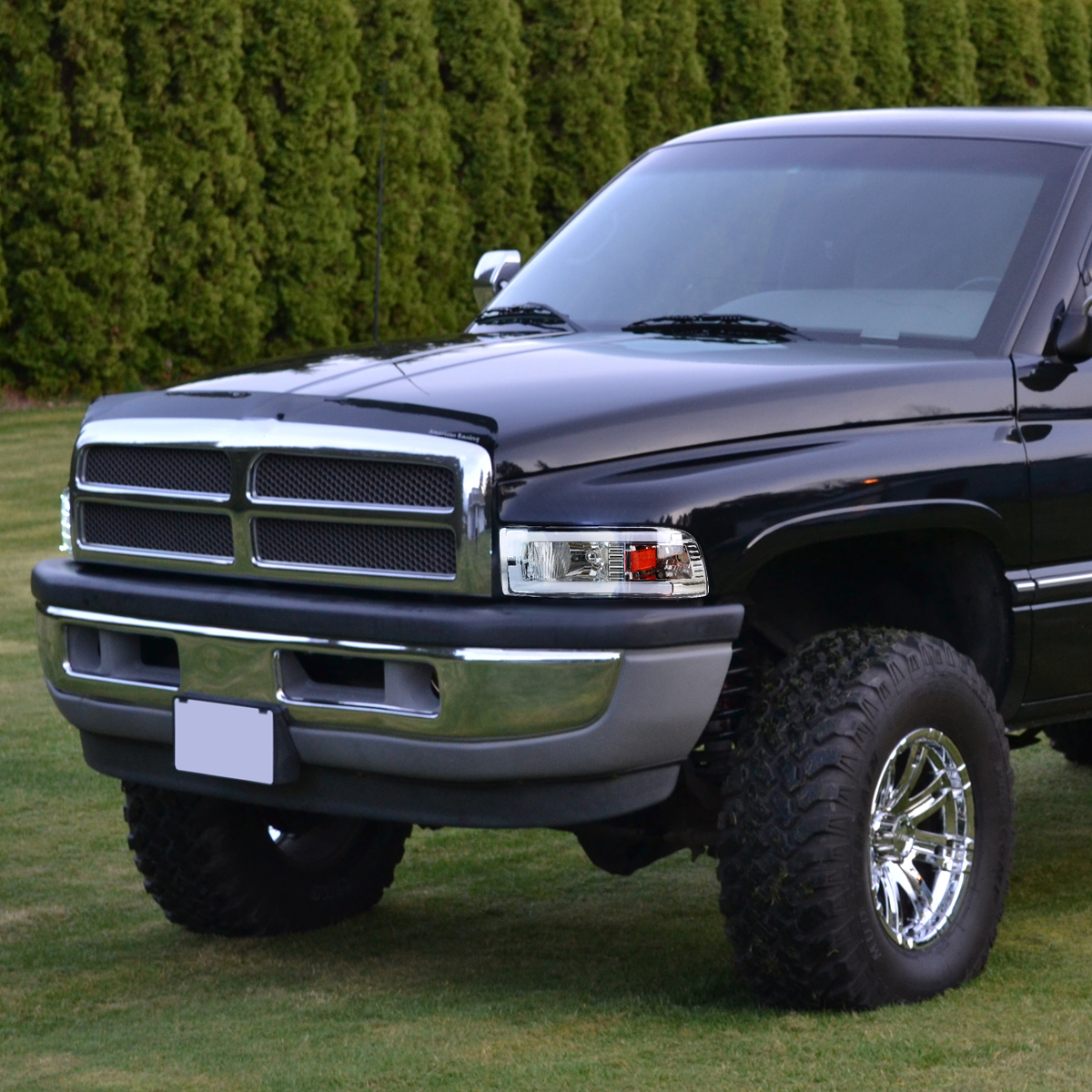 Spec-D Tuning Black LED Tube Headlights – For Dodge Ram 1500/2500/3500 1994-2001