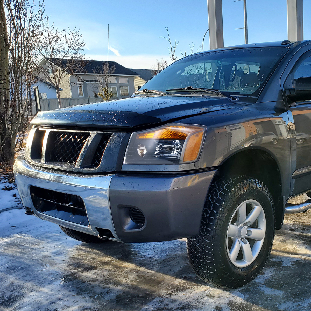For 2004-2007 Armada 2004-2015 Nissan Titan Pickup Black Headlights