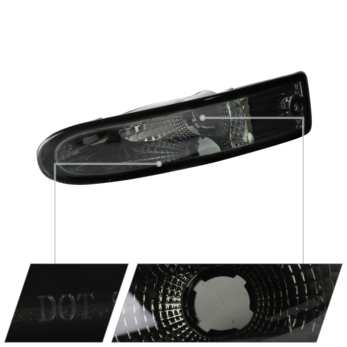 Autozensation Bumper Signal Lights For Mitsubishi Eclipse 2000-2002 – Clear Lens Chrome Housing