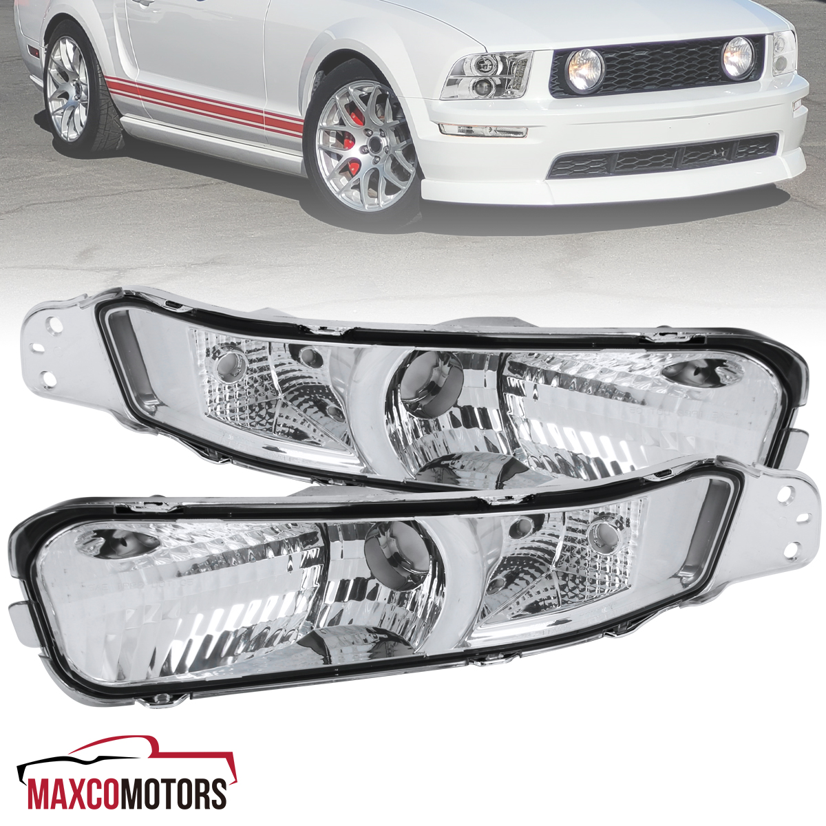 Bumper Lights Fits 2005-2009 Ford Mustang Front Turn Signal