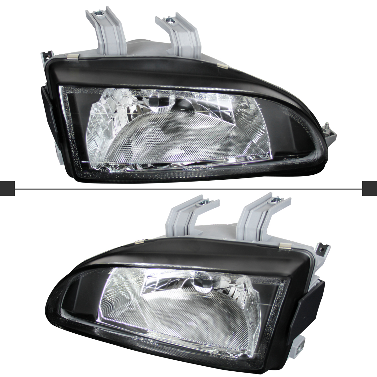 Black Headlights Fits 1992-1995 Honda Civic EG EJ Lamps Left
