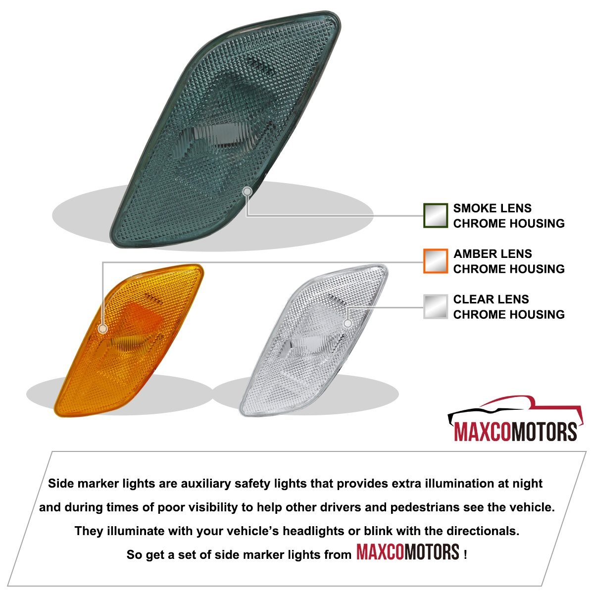 Clear Side Marker Lights Fits 2002-2003 Subaru Impreza WRX