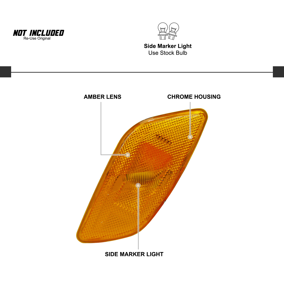 S*I様 エナジーマーカー New OEM DC2 Honda Integra Clear Side Marker Turn Signals JDM