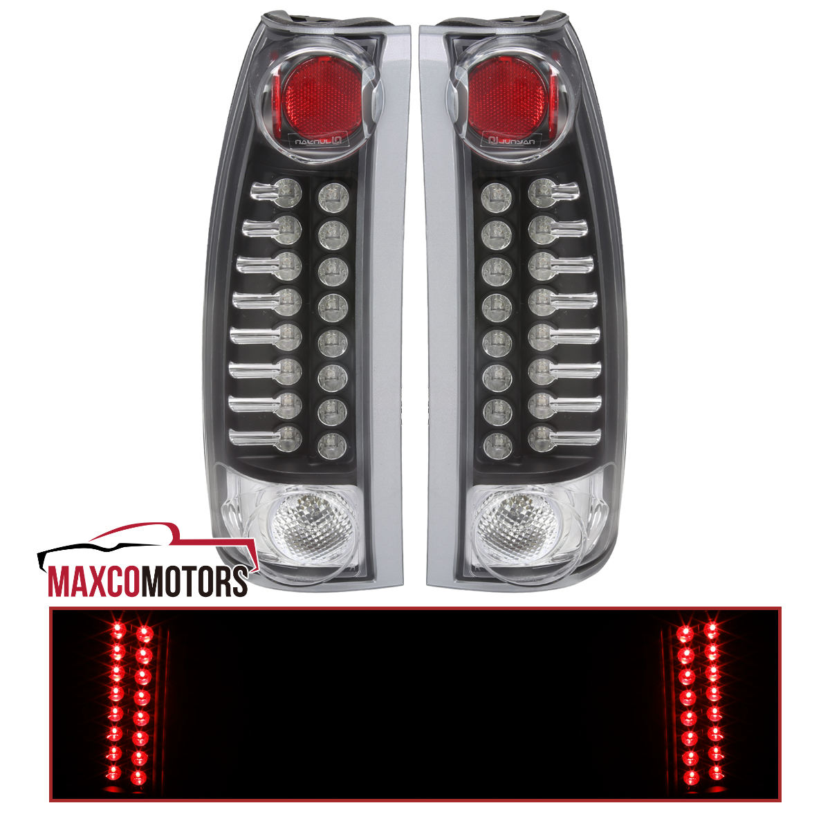 For 1988-1998 Silverado Sierra C10 C/K 1500 Black LED Brake Signal Tail