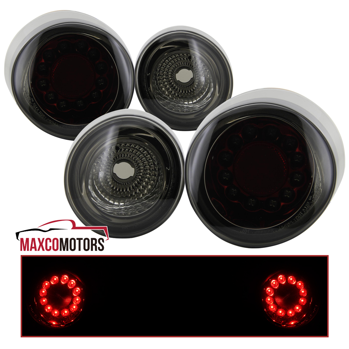 Smoke LED Tail Lights For 2005-2010 Chevy Cobalt 2Dr Coupe – Pair, DOT/SAE Certified, Chrome Housing