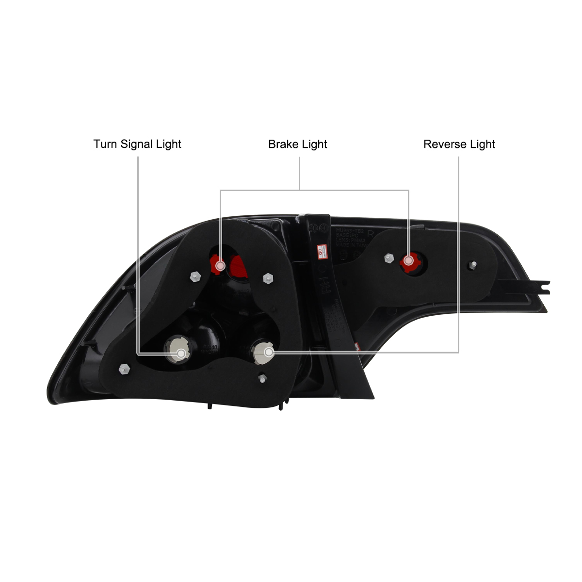 Spec-D Tuning Tail Lights For Honda Civic 2006-2011 - Black Housing Red/Clear Lamps Pair 3 thumbnail image