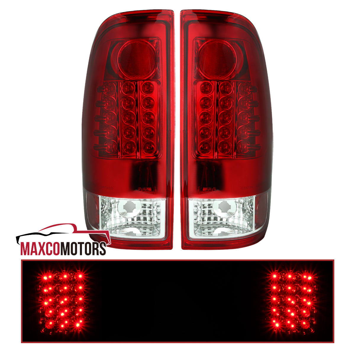 For 2008-2016 Ford F250 F350 F450 SuperDuty Red/Clear LED Tail Lights