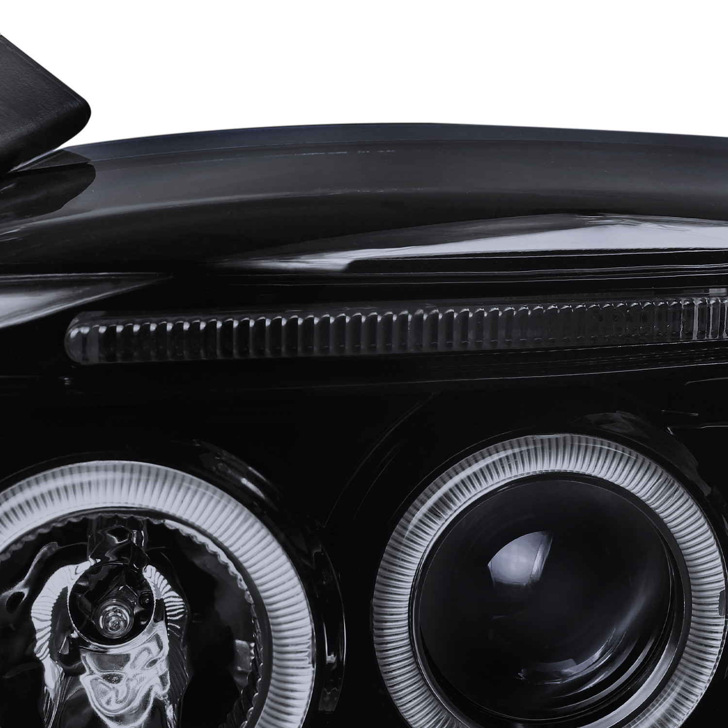 For Dodge Dakota Replacement Glossy Black Dual Halo LED Projector Headlights - Picture 8 of 8