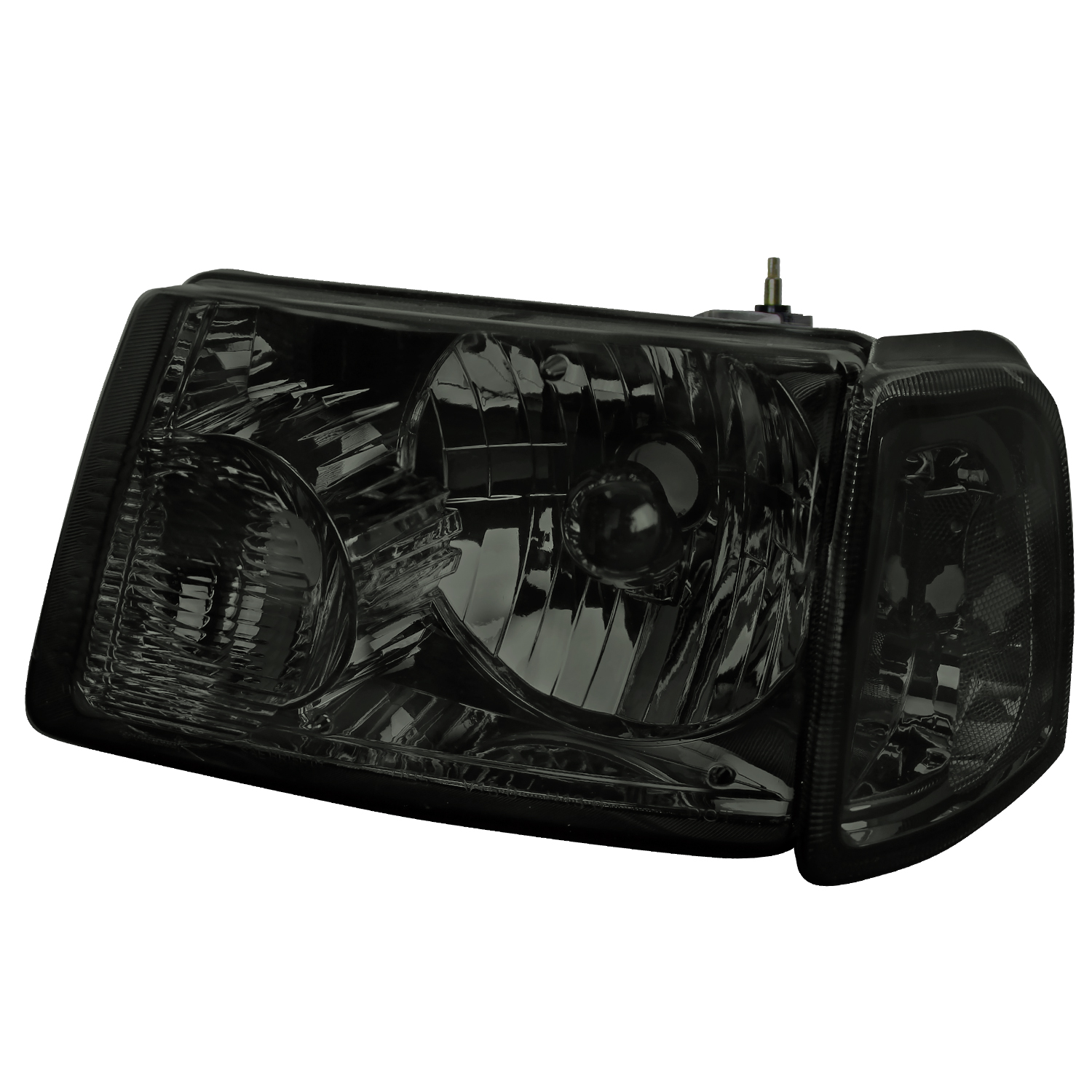 Superbautoparts Smoke Headlights + Corner Turn Signal Lights - For 2001-2011 Ford Ranger - Chrome Housing, Polycarbonate Lens, Direct Replacement, 90-Day Warranty