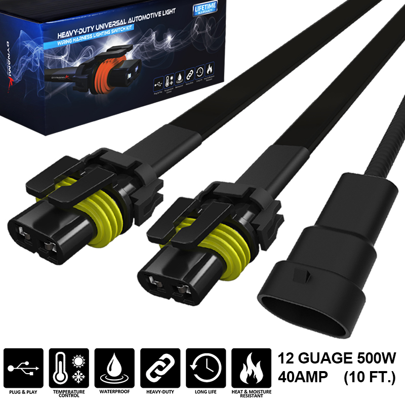 For 12v 500w Fog Light 12 Gauge Led 2 Connectors 10ft