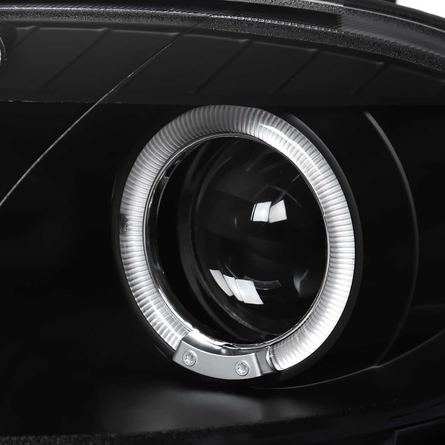 Fit 2001-2005 Mazda Miata MX-5 Black Smoke LED Halo Headlights Lamps 02