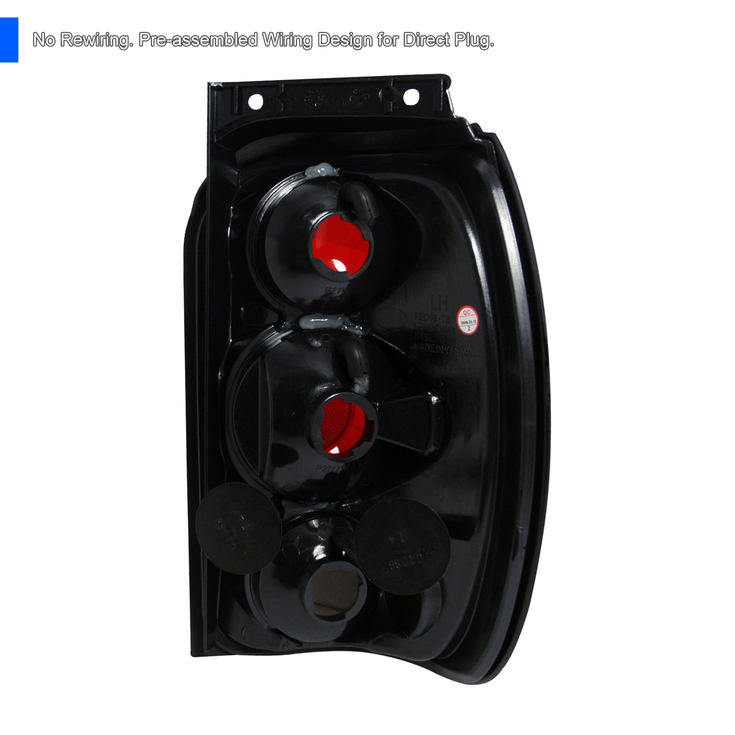 thumbnail image 2 of 1clickautoacc LED Look Tail Lights – Black Housing, Clear Lens – Fits 1998-2001 Ford Explorer & Mercury Mountaineer 2 of 3