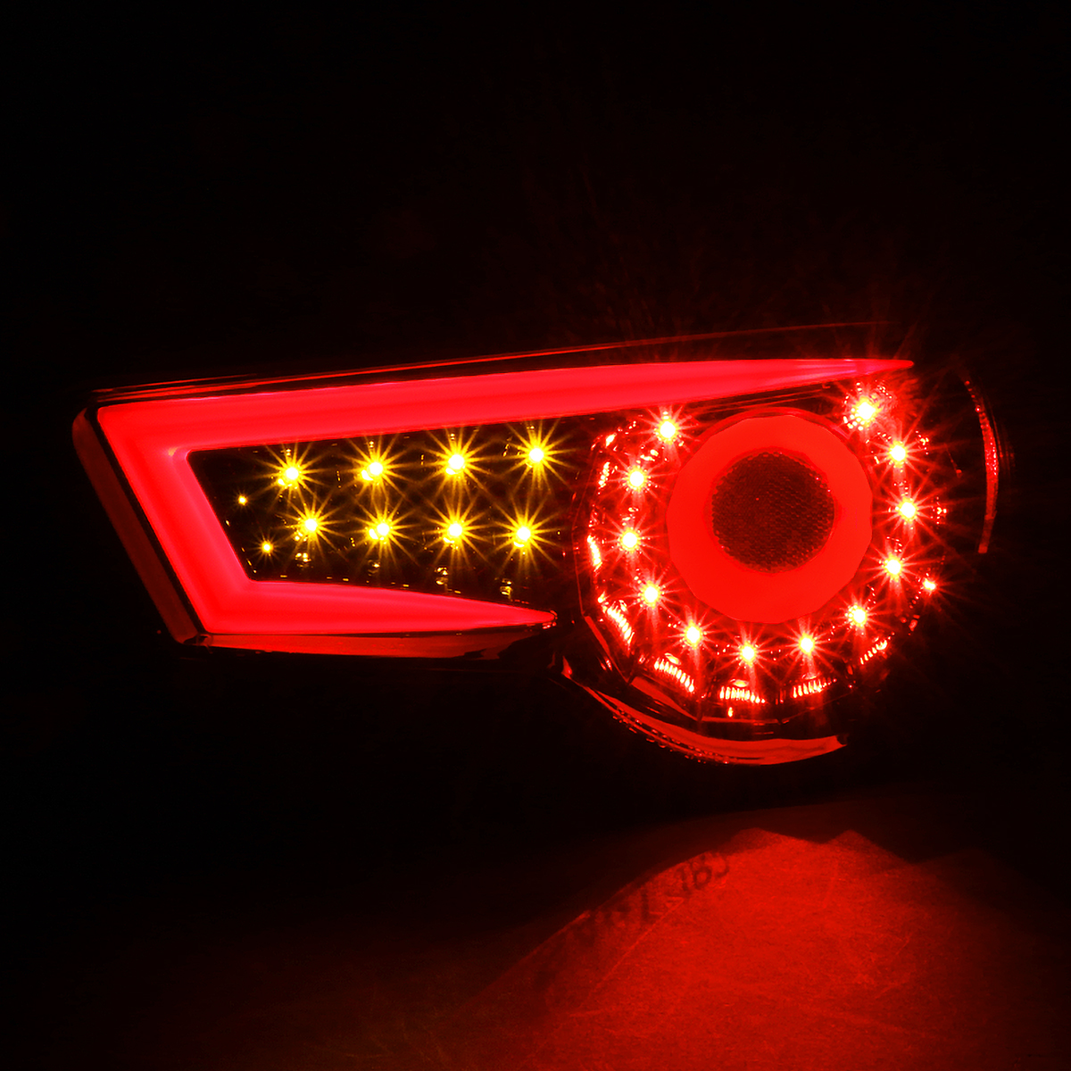 Jet Black Fits 2013-2016 Subaru Brz Scion Frs Full Led Tail Lights Brake Lamps - Picture 4 of 8