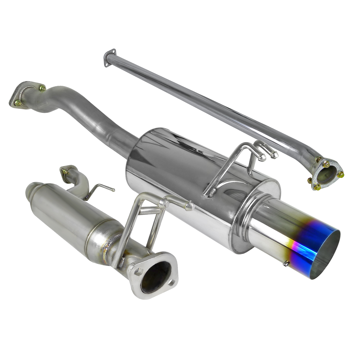 Full Race V-Band Cat-Back Exhaust System (3.0 Outlet), 2006-11 Honda Civic (2DR Model), FR-EXHAUST-FG Full Race V-Band Cat-Back Exhaust System (3.0 Outlet), 2006-11 Honda Civic (2DR Model), FR-EXHAUST-FG