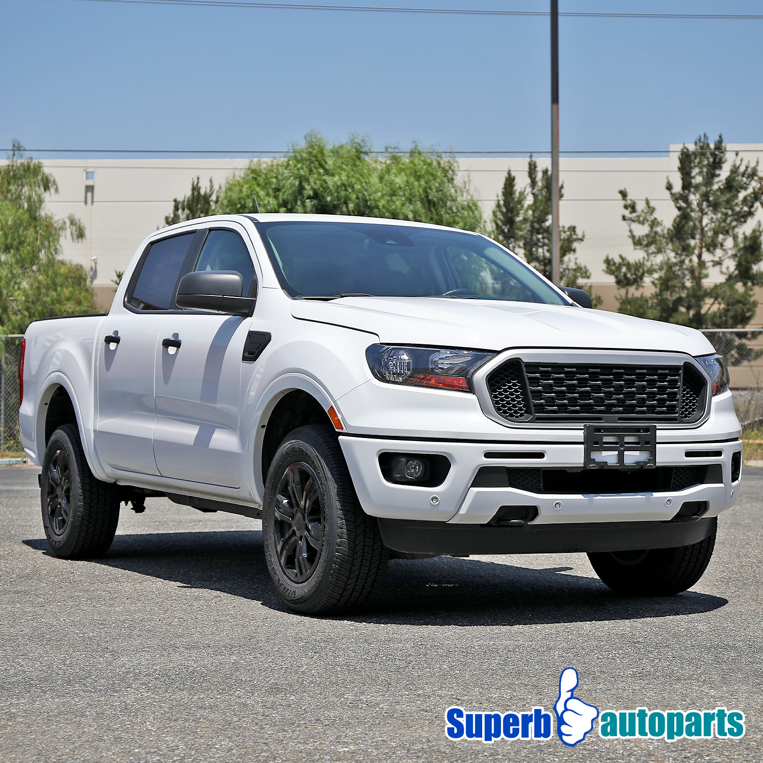 JX Halogen Headlight Assembly Pair For 2019-2023 Ford Ranger XL XLT, Black Housing & Clear Lens (Left+Right)