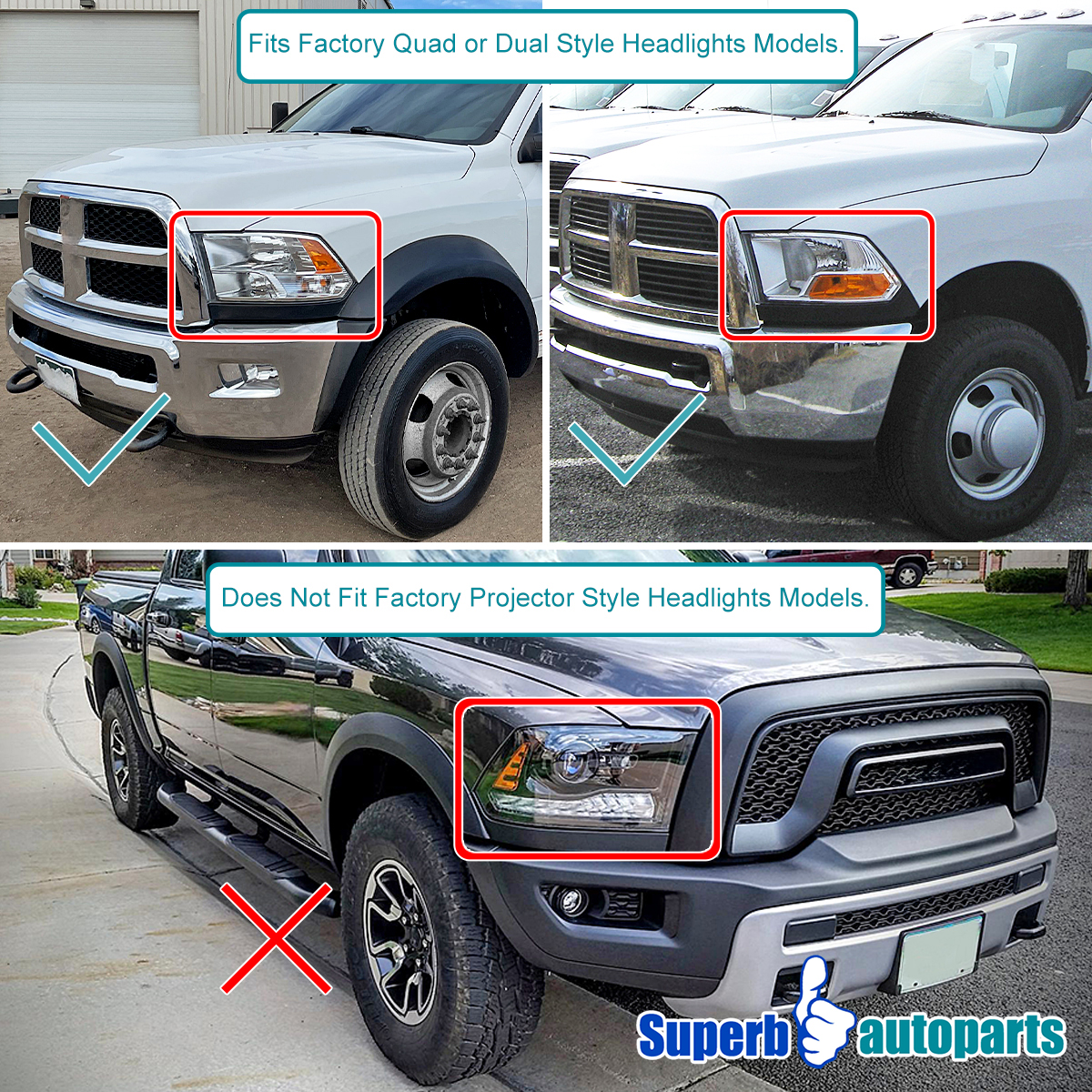 Fits 2009-2018 Ram 1500 2500 Projector Headlights Sequential Dynamic LED Lamps - Picture 10 of 13