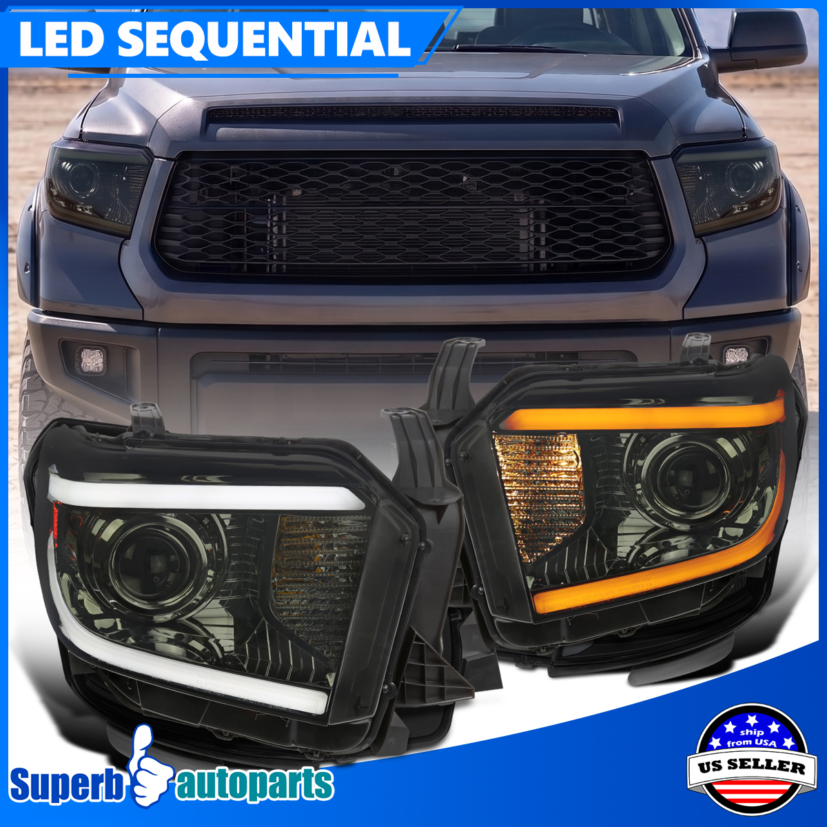 14-21 Toyota Tundra MK II NOVA-Series LED Projector Headlights Chrome
