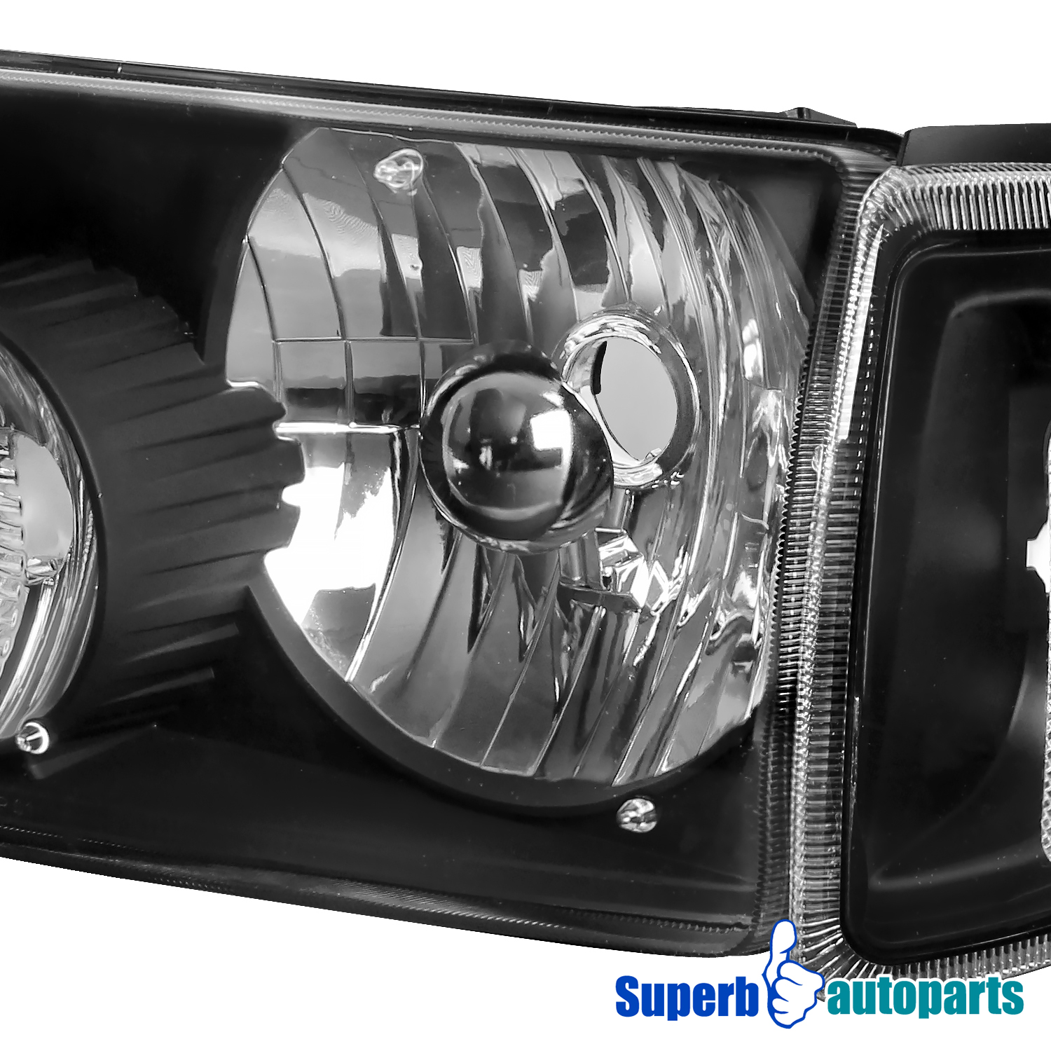 Fits 01-11 Ford Ranger Pickup Truck Smoke Headlights+Amber Corner Lamps Pair