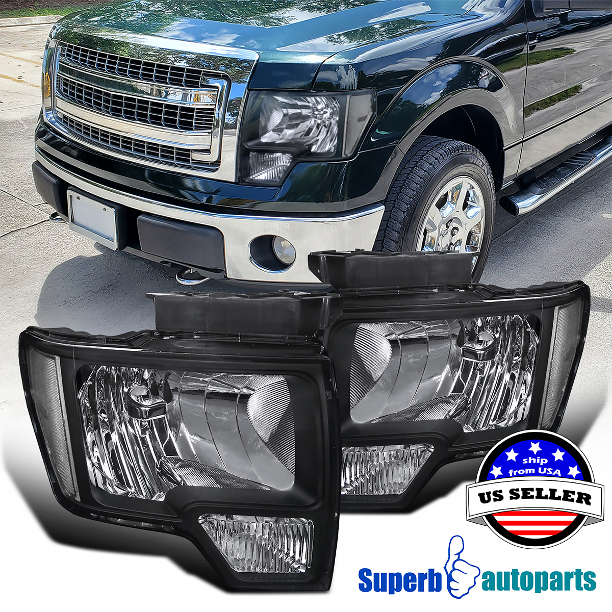 2014 F150 Headlights >> Details About For 2009 2014 Ford F150 Style Headlights Head Lamps Black Replacement 2014 F150 Headlights >> Details About For 2009 2014 Ford F150 Style Headlights Head Lamps Black Replacement