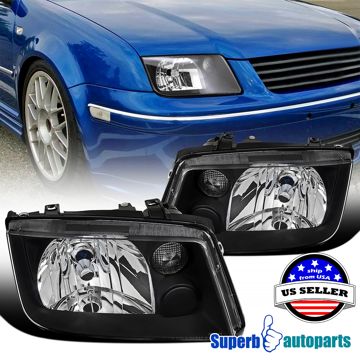 Euro Housing Spec-D Tuning LH-JET99JM-RS Black Headlight