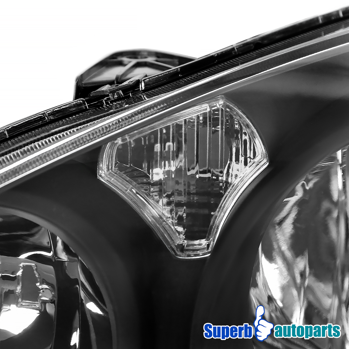 Maxcomotors Matte Black Headlight Pair For 2002-2004 Acura RSX - Halogen, Clear Lens