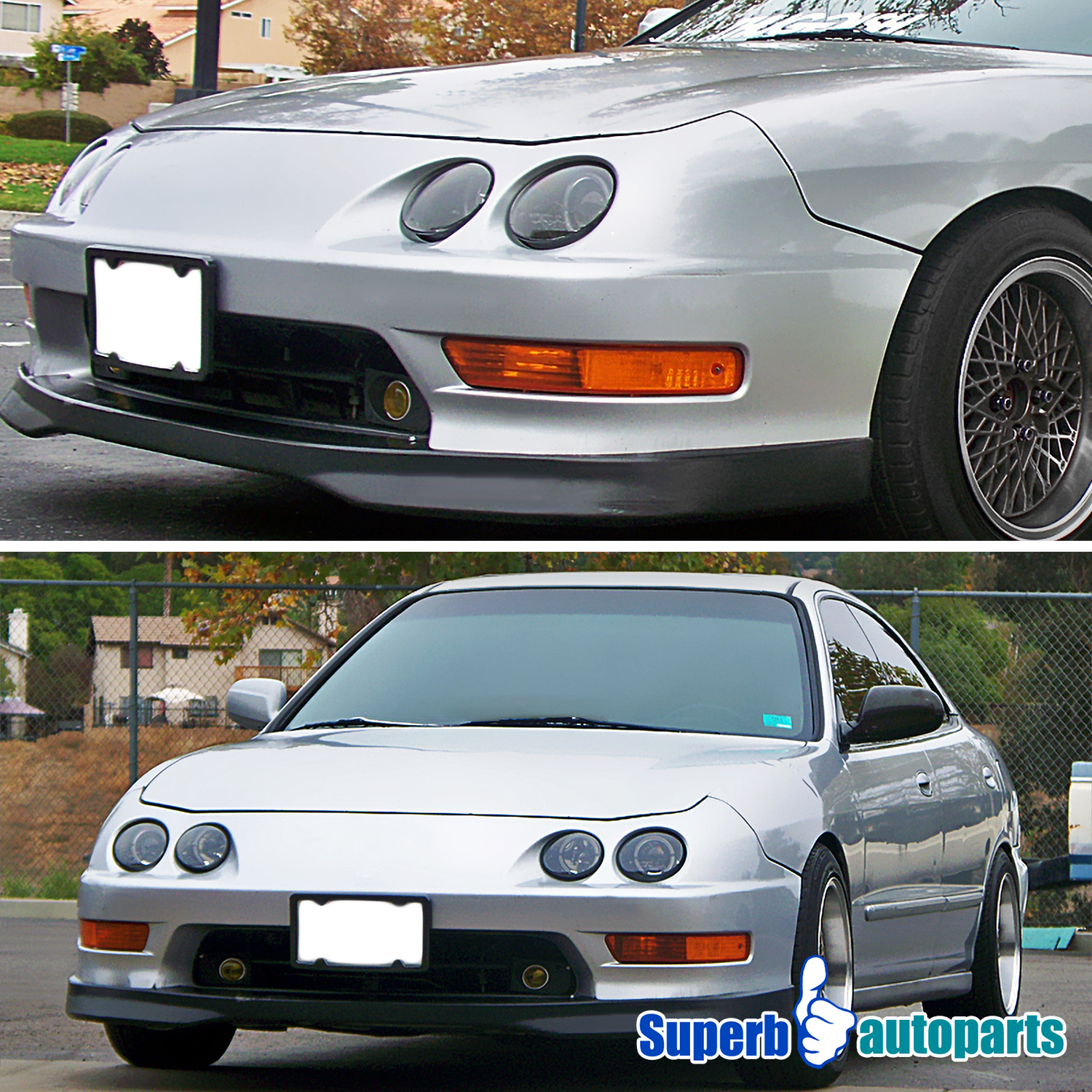 For 1998-2001 Acura Integra Dual Halo Projector Headlights Lamps Black