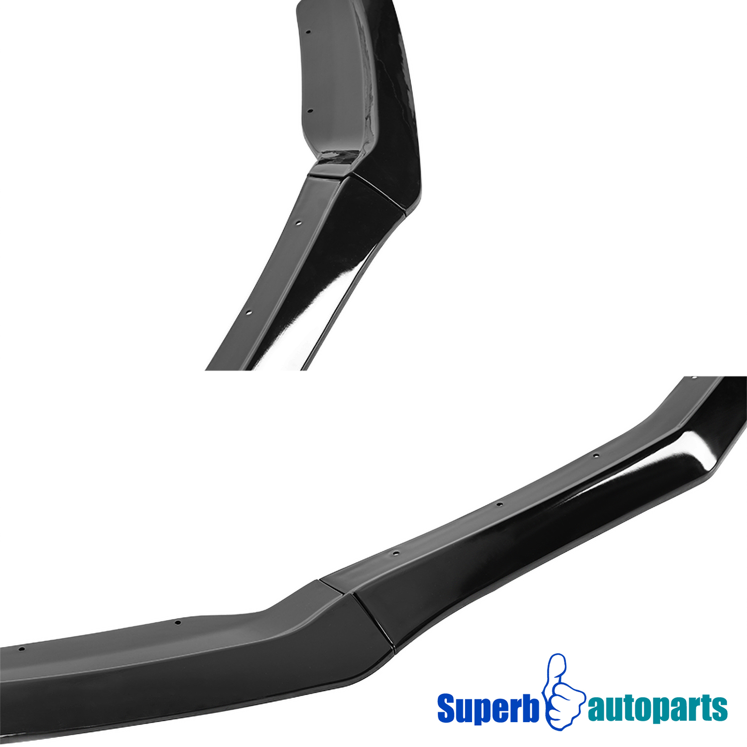 Glossy Black Front Bumper Lip Spoiler Splitter 3-Piece Kit For Cadillac ATS 2015-2018