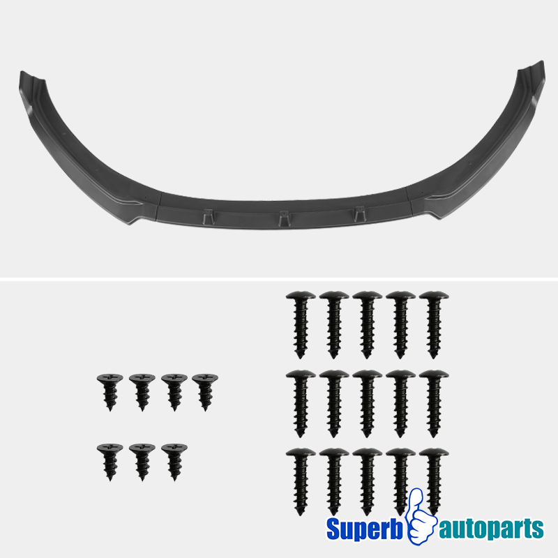 DTM 3-Piece Front Bumper Lip Spoiler For 2017-2018 Hyundai Elantra – Unpainted Black