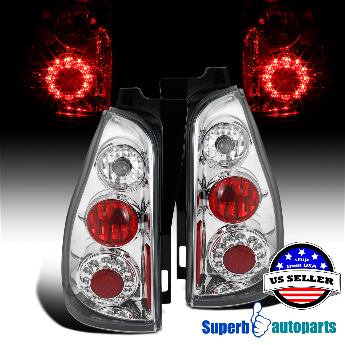 Left Right Pair 2003-2005 TOYOTA 4RUNNER Rear Brake w//o LED Center Tail Lights