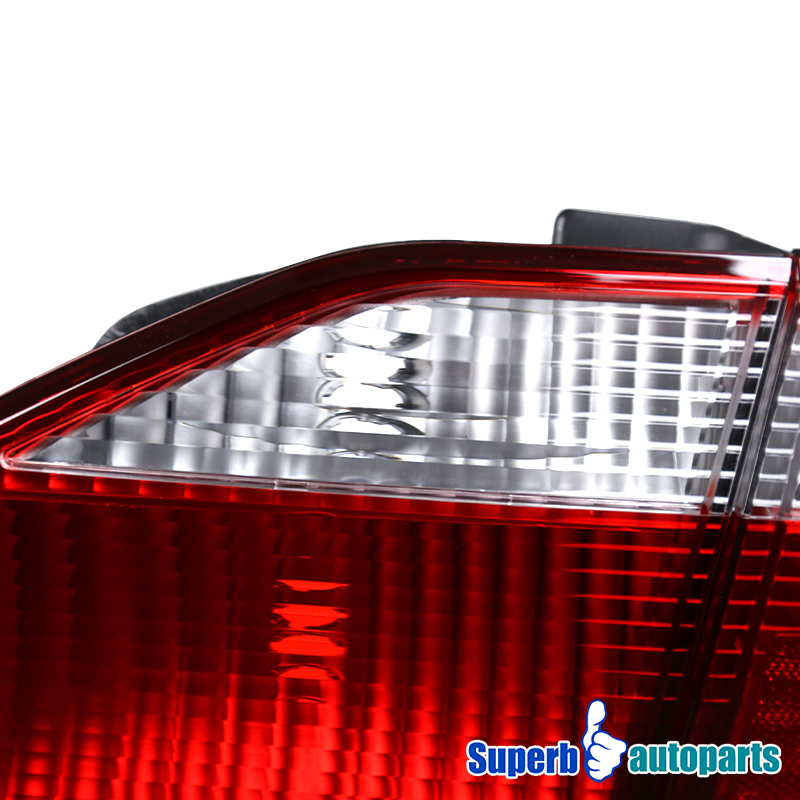 For 1998-2000 Honda Accord 4 Door Sedan Red/Clear Tail Lights Lamps