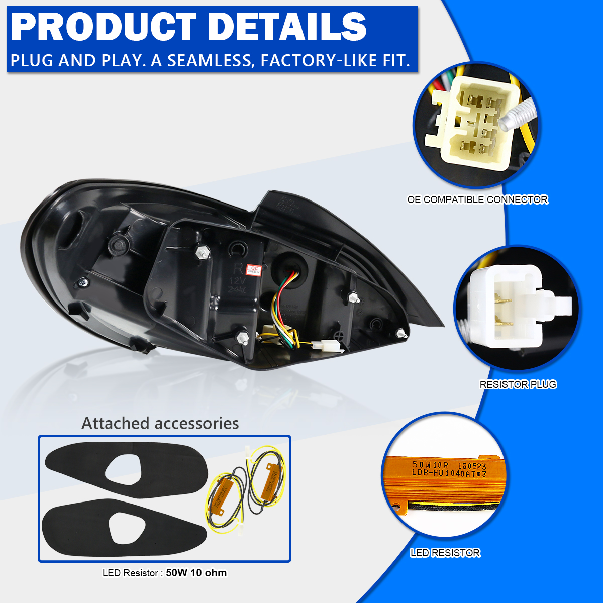 Fits 2010-2016 Hyundai Genesis Coupe Shiny Black Sequential LED Tail Lights Pair - Picture 12 of 13