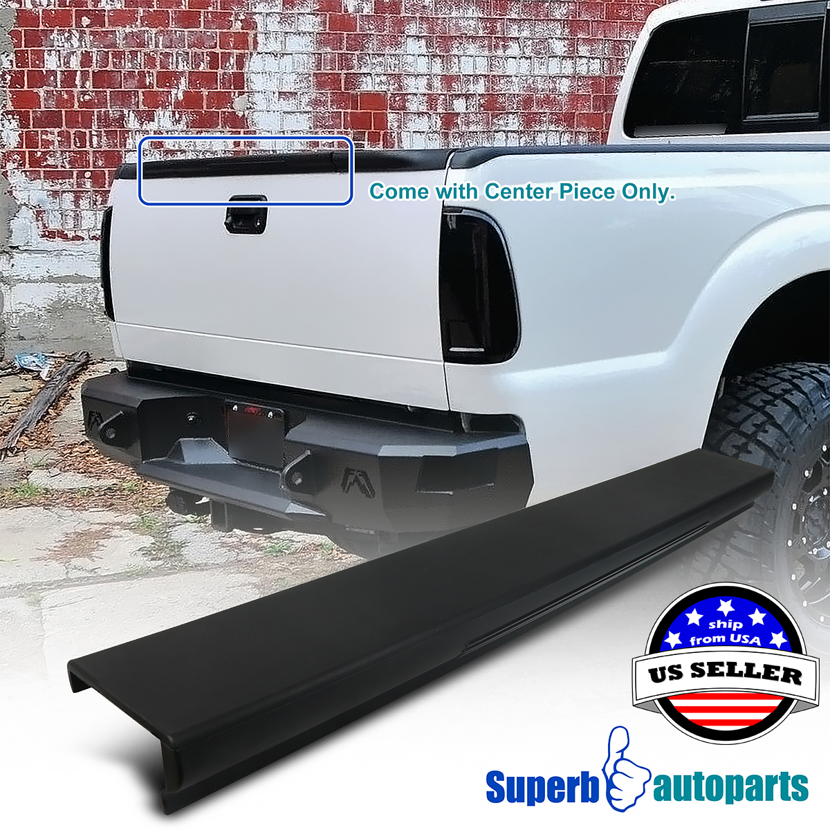 1999-2007 Ford F250 F350 SuperDuty Black Tailgate Cap Molding Protector Cover