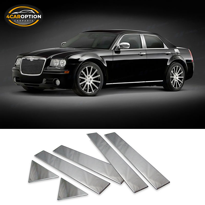 05-10 クライスラー 300 300C クロームピラー6ピース 鏡面メッキ エアロ 鏡面 湾曲 トリム カスタム 高品質 専用設計 米国製 新品05-10 クライスラー 300 300C クロームピラー6ピース 鏡面メッキ