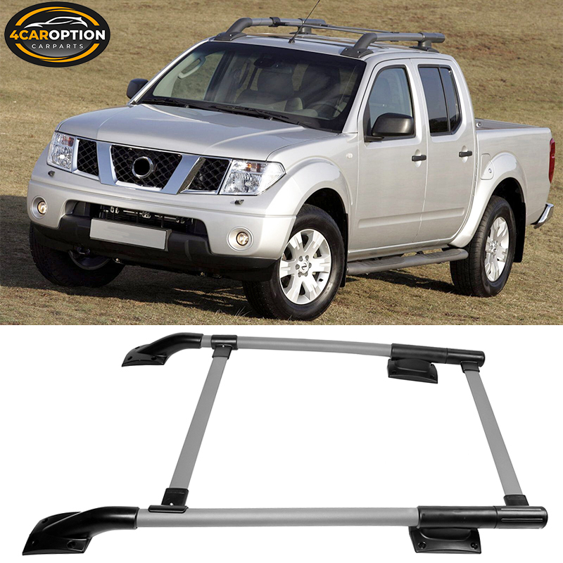 Fits 05-21 Nissan Frontier 4Dr Roof Rack Rail Cross Bar Gray Black