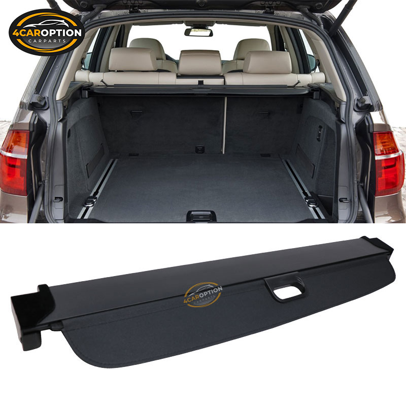Fits 0713 BMW X5 Tonneau Cargo Cover Rear Retractable PU Leather Black