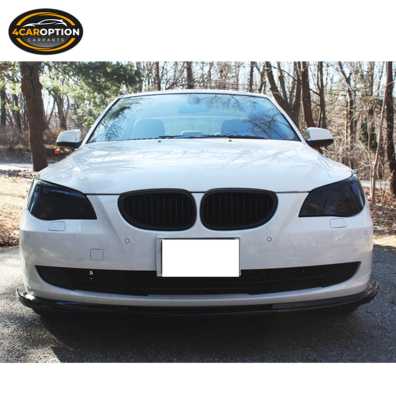 H-Style Front Bumper Lip Spoiler For BMW E60 5 Series LCI (2008-2010) - Unpainted Black PU