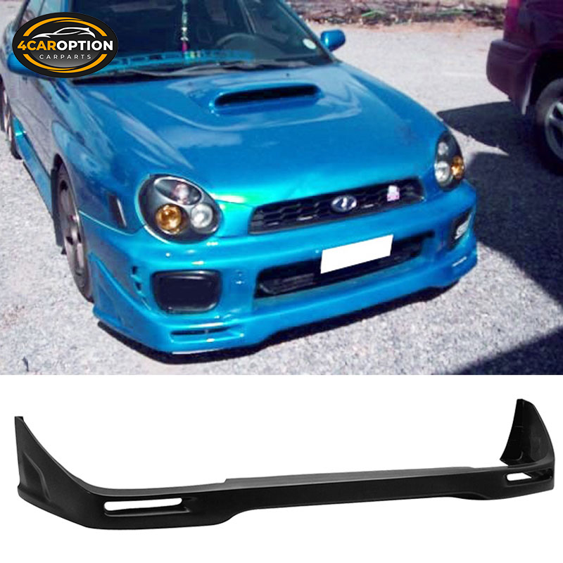 PU Front Bumper Lip Spoiler For 2002-2003 Subaru Impreza WRX STI – Unpainted Black - View #3