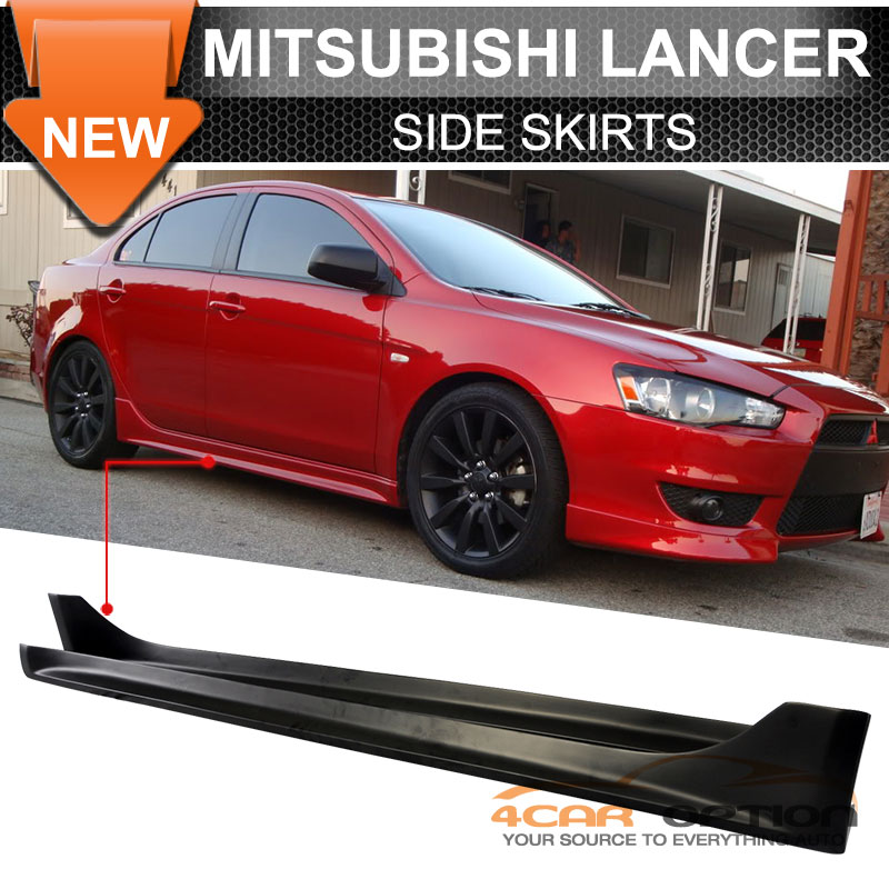 Fits 08-17 Mitsubishi Lancer OE Style Side Skirts Bodykit PP Black