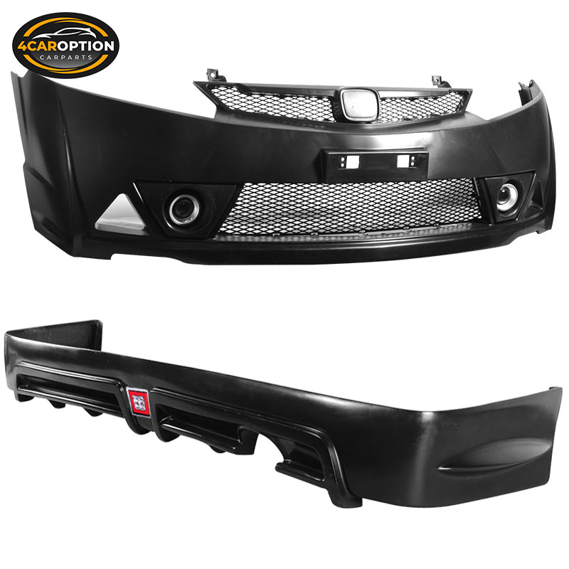 For 0611 Civic Mugen RR PP Front Bumper + Side Skirt + Rear Lip + Trunk Spoiler eBay