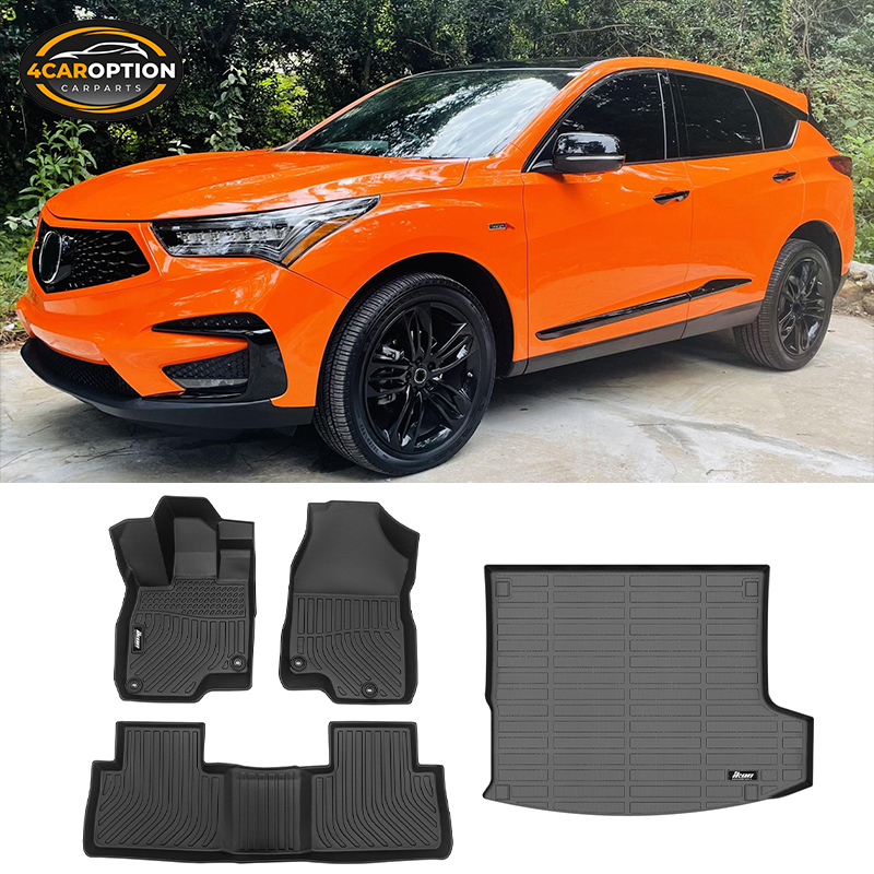 2019-2025 Acura RDX 5-Seat 3D Molded Floor Mats + Trunk Mat - TPE Black Liner Set