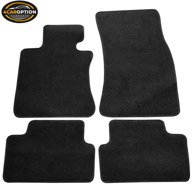 Xcessmotors Black Nylon Floor Mats For 2007-2010 BMW E63 E64 M6 – 4-Piece Full Set OEM Style