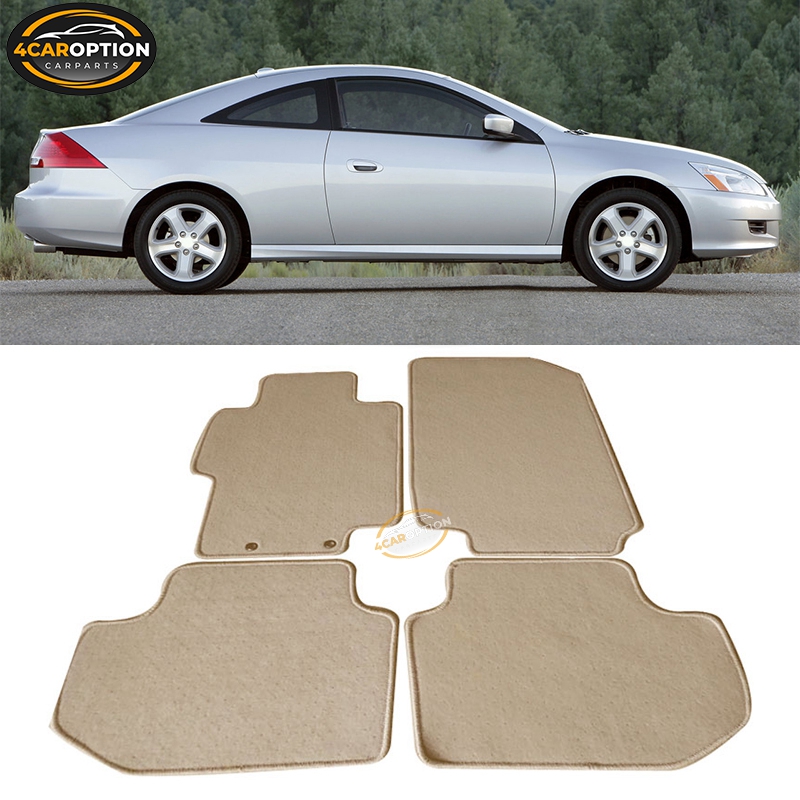 Fits 03-07 Honda Accord Floor Mats Carpet Front & Rear Beige 4PC