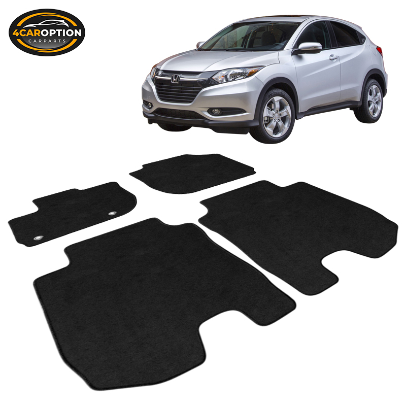 Fits 1618 Honda HRV HRV Black Floor Mats Front Rear 4PCS Set Carpet