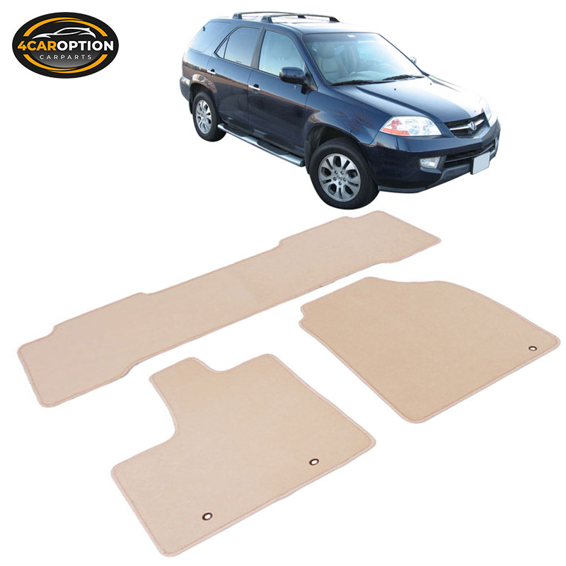 Fits 0106 Acura MDX Floor Mats Carpet Front & Rear Beige 3PC Nylon